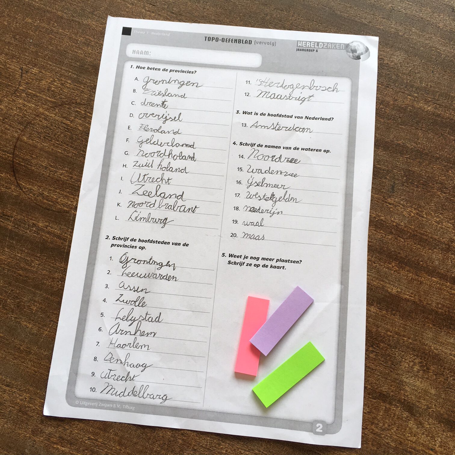 topo leren met post-it's