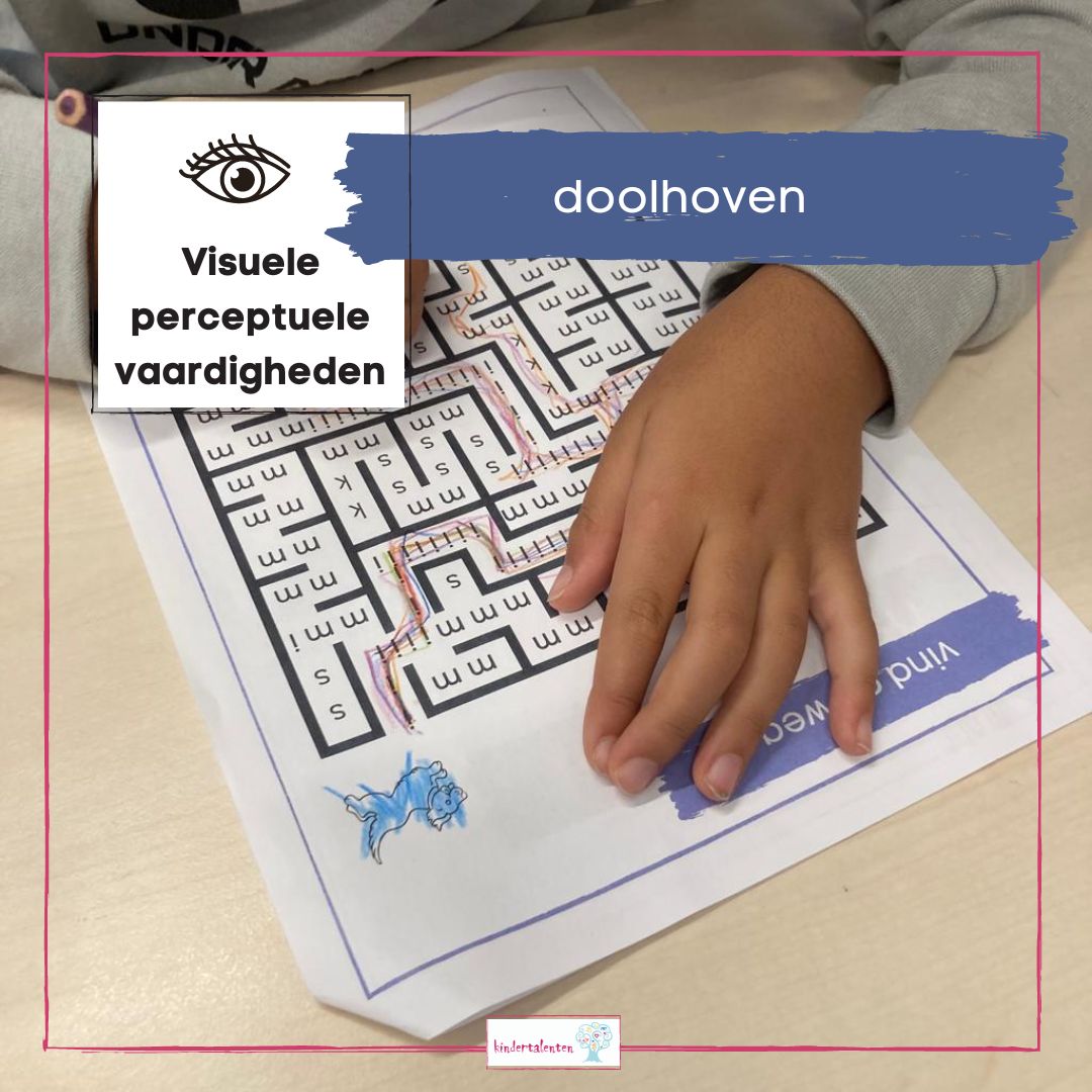 Volg de lijn – Visuele doolhoven voor oogoefening en leesvoorbereiding (kern 1)