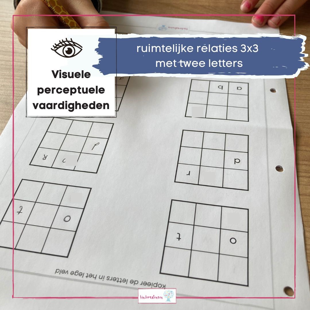 Lezen met ruimte – Geheugenblokletters 3×3 (2 letters)