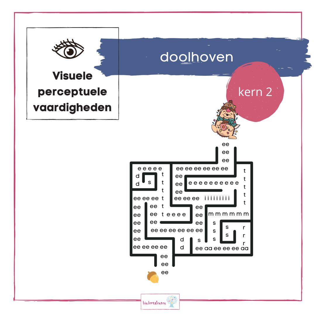 Volg de lijn – Visuele doolhoven voor oogoefening en leesvoorbereiding