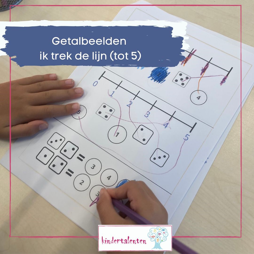 Getalbeelden ik trek de lijn tot 5